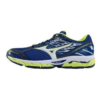 Mizuno 美津浓 Wave Paradox 4 男士跑鞋 J1GC174002R 深蓝/白/荧光黄 40.5