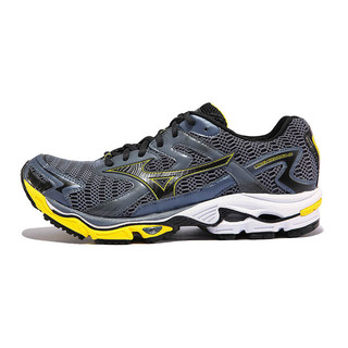 Mizuno 美津浓 Wave Nirvana 8 中性跑鞋 8KN-24009R 深灰/黑/黄 40.5