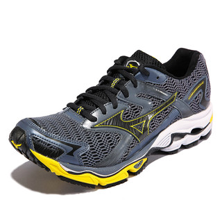 Mizuno 美津浓 Wave Nirvana 8 中性跑鞋 8KN-24009R 深灰/黑/黄 40.5