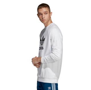 adidas Originals 运动生活系列 TREFOIL CREW 男士运动卫衣/套头衫 FM3782 白色 XS