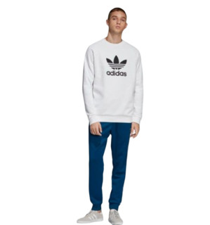 adidas Originals 运动生活系列 TREFOIL CREW 男士运动卫衣/套头衫 FM3782 白色 XS