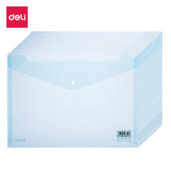 得力(deli)20只A4透明文件袋 按扣资料袋 塑料防水档案袋 文件收纳 27026 *8件