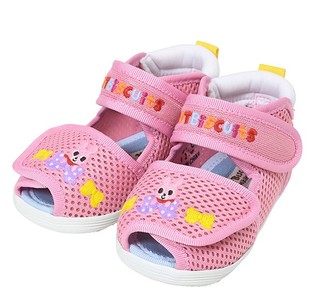 MIKI HOUSE HOT BISCUITS 婴儿透气网面二段学步凉鞋 粉色 内长13cm