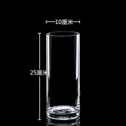 虔生缘（CHANSUNRUN）花瓶玻璃透明大号富贵竹转运竹百合银柳干花直筒简约玻璃花瓶 1025直筒
