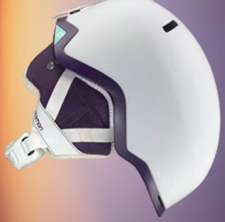 SALOMON 萨洛蒙 女士滑雪头盔 L36696900 白色/靛蓝色
