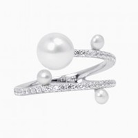 APM Monaco A17756XPL 珍珠s925银镶晶钻戒指