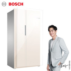 博世 BOSCH 500升 风冷无霜 变频 对开门冰箱 超薄 玻璃门（曲奇色） BCD-500W(KXN50S68TI)
