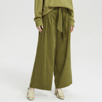 ME&CITY 548945 简约高腰直筒系带休闲长裤