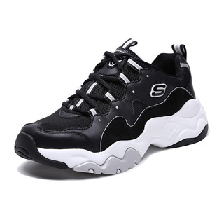 SKECHERS 斯凯奇 D'LITES系列 D'lites 3.0 中性休闲运动鞋 12955/BKW 黑色/白色 37