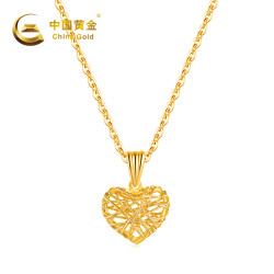 镂空吊坠_中国黄金 18k金镂空爱心吊坠多少钱-什么值得买