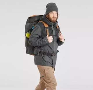 DECATHLON 迪卡侬 TRAVEL100 男士冲锋衣 8548908 碳灰色/黑色 XL