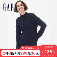 Gap女装套头长袖毛衣秋冬396149 慵懒风半高领针织衫女士时尚上衣