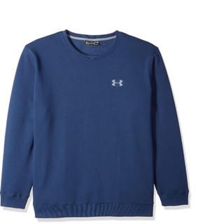 UNDER ARMOUR 安德玛 Rival Solid Fitted Crew 男士运动卫衣/套头衫  宝蓝色/白色 M