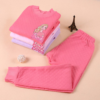 Barbie 芭比 女童夹棉保暖居家服套装 CB9805JF 粉红色 160cm