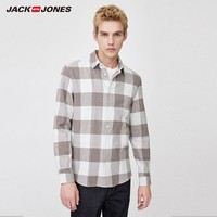 必买年货：JackJones 杰克琼斯 219405505 男士格子纯棉翻领衬衫