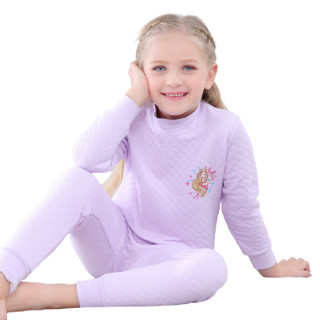 Barbie 芭比 女童夹棉保暖内衣套装 CB9805ZS 浅紫色 110cm