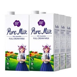澳洲进口 尼平河全脂高钙纯牛奶1L*12盒 整箱装 *2件