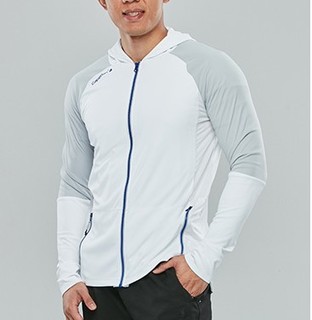 DECATHLON 迪卡侬 户外防晒衣 8409349 白底灰边 M