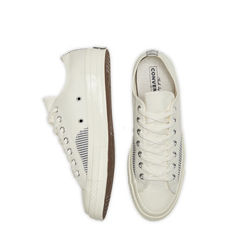 CONVERSE 匡威 all star 70s系列 1970s 中性运动帆布鞋 166861C 白色/条纹补丁 37