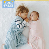 HALO 包裹式新生婴儿睡袋 夏季薄款 蝴蝶粉涂鸦 S(58-66厘米/3-6月)