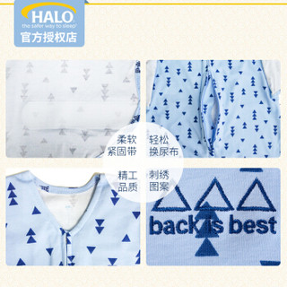 HALO 包裹式新生婴儿睡袋 夏季薄款 牛仔蓝三角 NB(48-58厘米/0-3月)