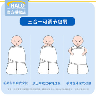 HALO 包裹式新生婴儿睡袋 夏季薄款 牛仔蓝三角 NB(48-58厘米/0-3月)