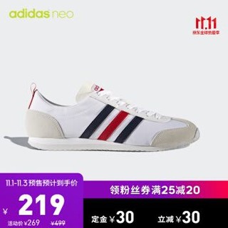 阿迪达斯 adidas neo 男子 VS JOG 休闲鞋 BB9678 白色/蓝色/红色 41(255mm)