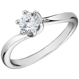 Blue Nile 83287 女士扭纹六爪18K白金钻石戒指 0.4克拉 VVS D-E