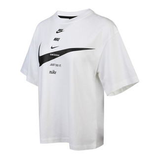 NIKE 耐克 女士运动T恤 CU5683-100 白色 M