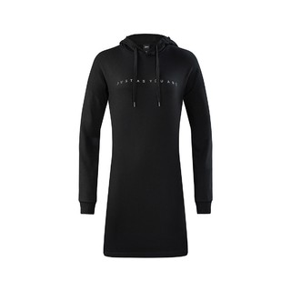 特步XTEP女卫衣女式卫衣长袖时尚透气休闲 3XL 黑