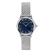 阿玛尼（Emporio Armani)手表 钢带镶钻蓝盘商务休闲时尚瑞士进口机芯女士腕表ARS7507