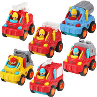 豆豆象玩具车套装宝宝汽车模型卡通造型合金惯性车儿童玩具男女孩礼物6只装+凑单品