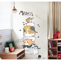 卡通猫咪门贴纸创意温馨墙贴纸贴画卧室宿舍房间装饰墙壁墙纸自粘