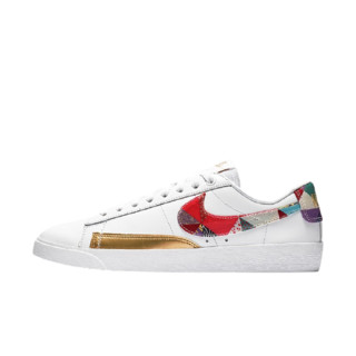 NIKE 耐克 BLAZER LOW LE 女士运动板鞋 BV6655-116 白金红 37.5