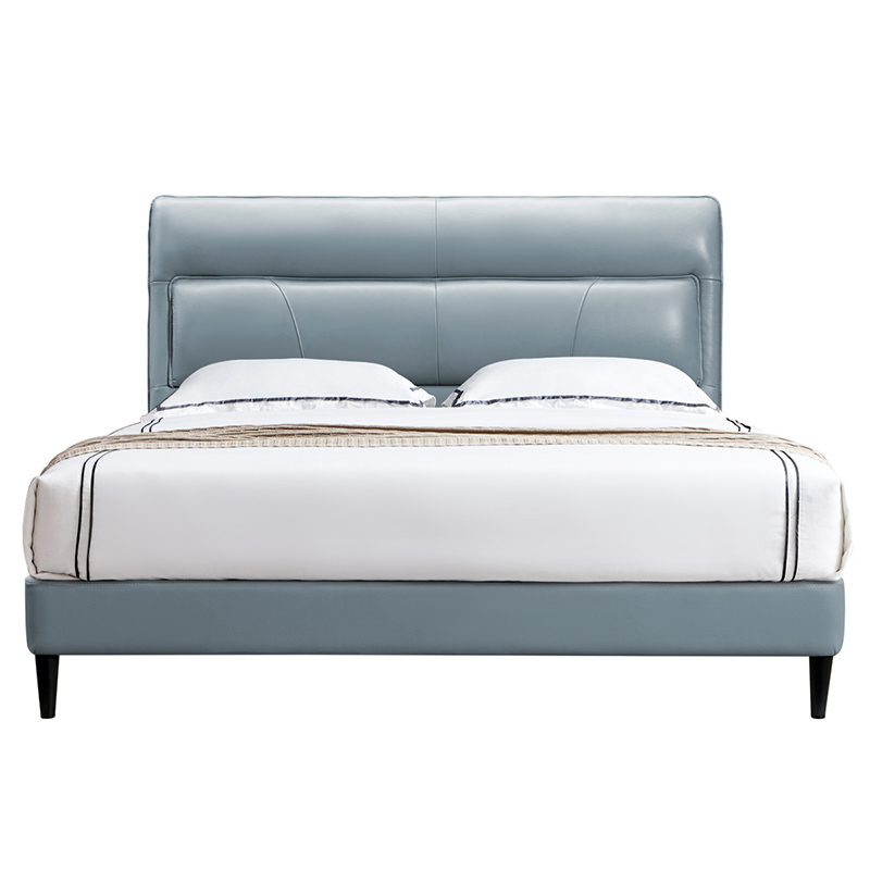 cheers 芝华仕 c069 现代简约储物真皮床 灰蓝色 1500*2000mm