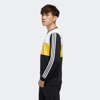 adidas NEO M CS SW 男士运动卫衣/套头衫 FU1045 黑色/白/日光黄 M