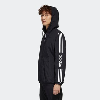 阿迪达斯adidas NEO M ESNTL 3S WB 男士运动夹克 FP7394 黑色/白色 S