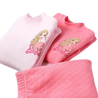 Barbie 芭比 女童夹棉保暖内衣套装 CB9803FS 浅粉色 120cm