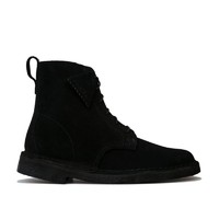 Clarks 其乐 ORIGINALS系列女士皮革系带绒面短靴 Black UK4