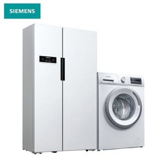 西门子(SIEMENS) KA92NV02TI+WM12N1600W 610升超薄无霜保鲜 8kg防过敏变频洗 智能变频冰洗套装 （白色）