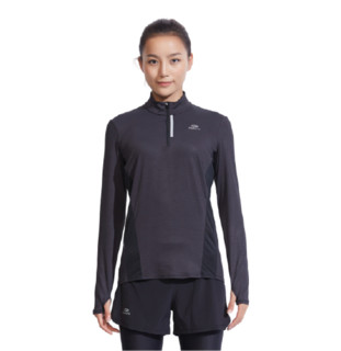 DECATHLON 迪卡侬 TS RUN WARM 女士运动T恤 经典黑 M