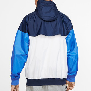 NIKE 耐克 M NSW HE WR JKT HD AR 男士运动夹克 AR2192-122 白/蓝 L