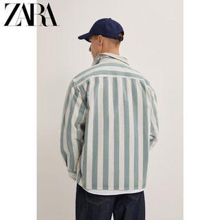 ZARA 新款 男装 条纹纹理衬衫外套 07446307445