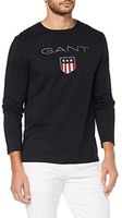 GANT 男士 Shield Ls T 恤长袖衬衫 黑色 S