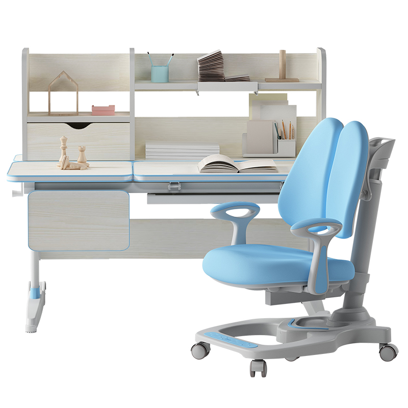 hbadastudy time 黑白调学习时光 hzh017024us 儿童学习桌椅套装 乐童