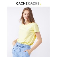 CacheCache白色t恤女2020夏季ins潮宽松印花纯棉打底衫潮短袖上衣