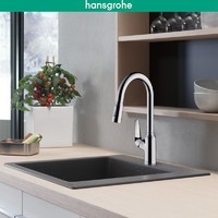 Hansgrohe 汉斯格雅 花岗岩石槽+71801抽拉式按键龙头