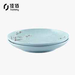 佳佰 盘子餐具套装 果盘 水果盘陶瓷饭盘套装 樱花语8英寸陶瓷餐盘2件套(蓝) 京东自营 *7件