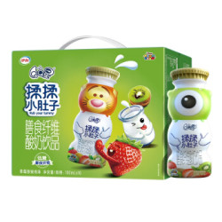 伊利 QQ星 揉揉小肚子膳食纤维酸奶饮品 草莓猕猴桃味180ml*16盒/箱 低糖低脂 儿童风味发酵乳 *2件