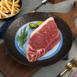 米奥食品  安格斯谷饲原切西冷牛排 500g 厚切2片装   乌拉圭 烧烤类 *2件